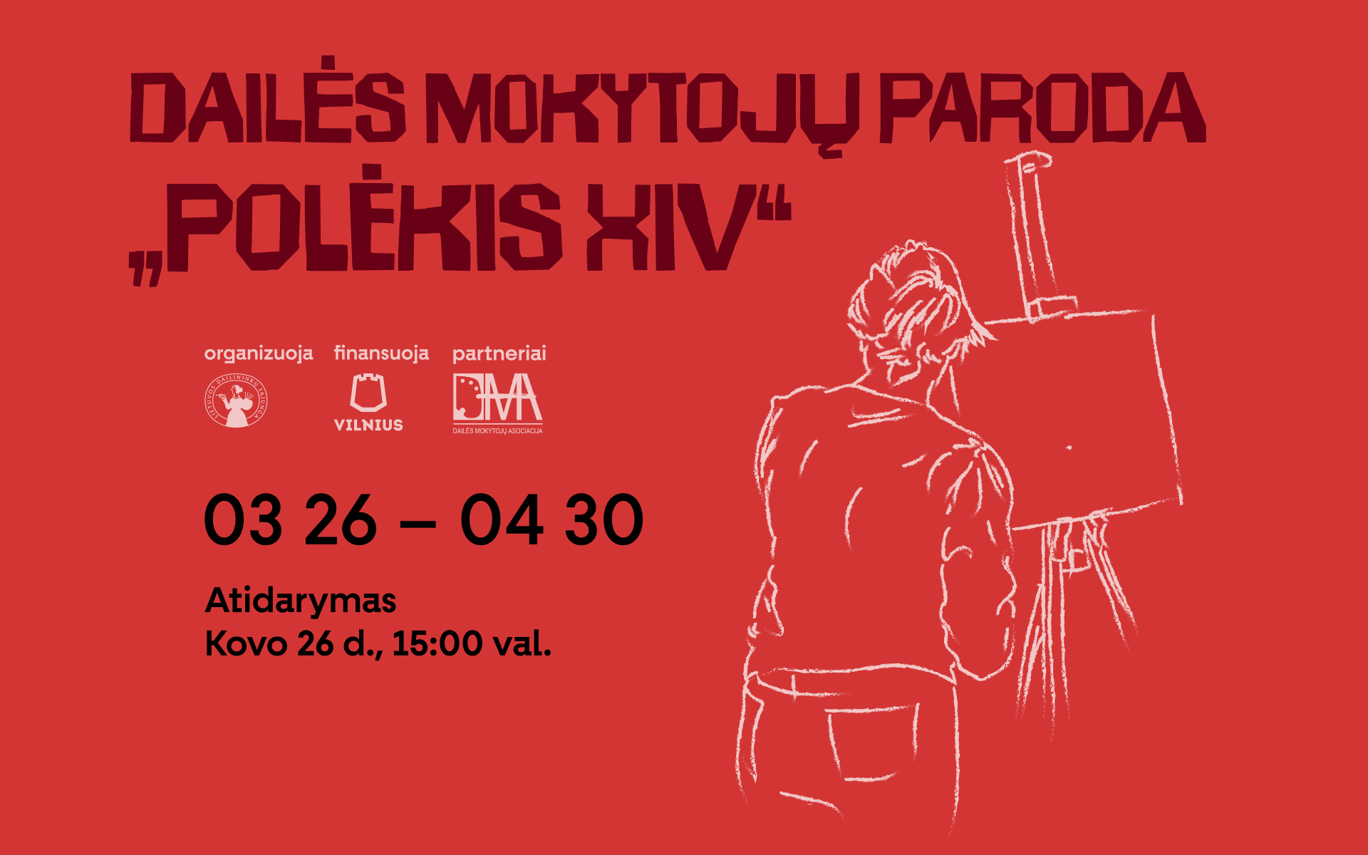 Dailės mokytojų parodos „Polėkis XIV“ plakatas